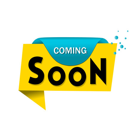 coming soon sign. Coming soon red ribbon label banner design. store badge. vector illustrationのイラスト素材
