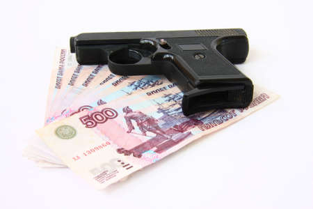 Gun and moneyの写真素材