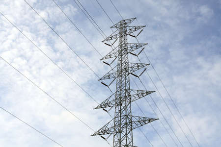 High Voltage tower with Blue Sky