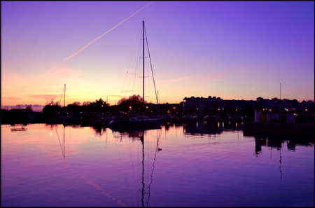 Colorful sunset, Cobourg Ontarioの写真素材