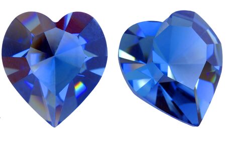 Isolated heart shaped blue gemの写真素材