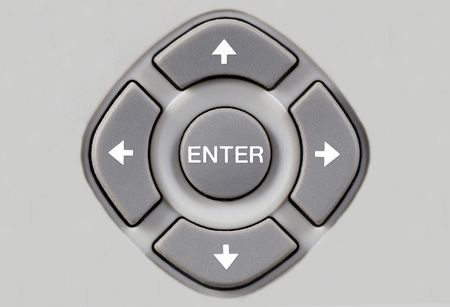 Remote control navigation buttons with enter button in the center