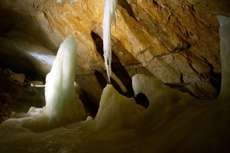 Ice cave in Salzkammergut, Austriaの写真素材