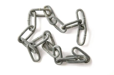 Metal gray chain isolated on white background