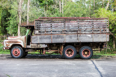 old broken truck is rusty and old.の写真素材