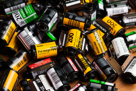 CHIANGMAI THAILAND, OCTOBER 4: Kodak films in the photographer house in Chiangmai, Thailand on 4 October 2014.のeditorial素材