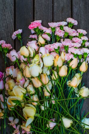 Flower on woodの写真素材