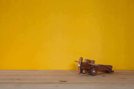 Toy wooden airplaneの写真素材