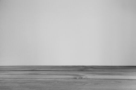 BW tone of Empty space with wall and wooden floor. Vintage toneの写真素材