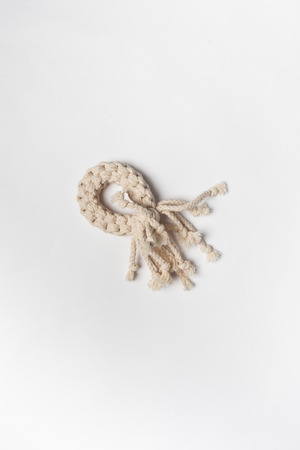 Dog toy - Natural cotton dog toy on a white backgroundの写真素材