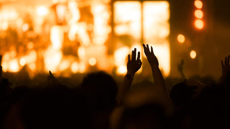 De-focused concert crowd.の写真素材