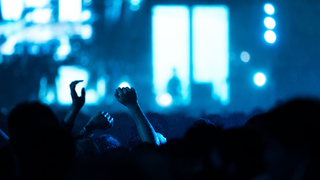 De-focused concert crowd.の写真素材
