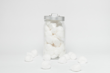 a jar of cottonの写真素材