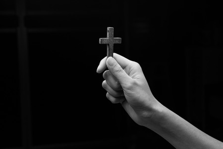 Hands with crossの写真素材
