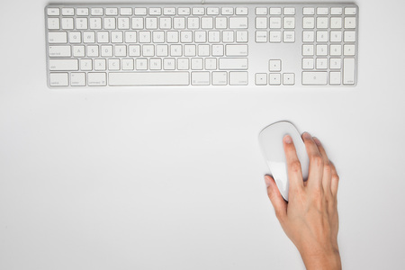 Workspace with handsの写真素材