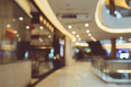 Shopping mall blurred backgroundの写真素材