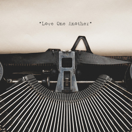 New Testament Scripture quote Love One Another by vintage typewriterの写真素材