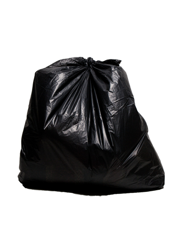 Black garbage bagの写真素材