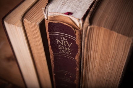 CHIANGMAI, THAILAND, March 24,2016. The New International Version of the Holy Bible at home. March 24,2016のeditorial素材