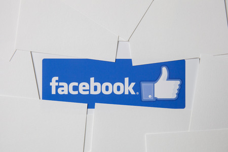 CHIANGMAI, THAILAND - October 8, 2017:Photo of logo of Facebook on printing paper on the working...