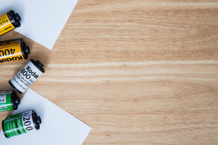 CHIANGMAI THAILAND, FEBRUARY 8: Kodak films in the photographer house in Chiangmai, Thailand on 8 February 2018.のeditorial素材