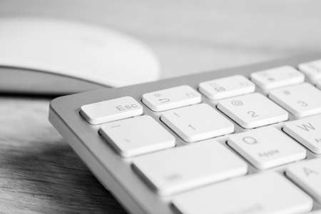 Modern aluminum computer keyboard isolated on white background with cliping path
