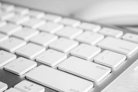 Modern aluminum computer keyboard isolated on white background with cliping path