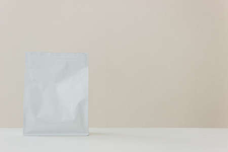 A white package on tableの写真素材