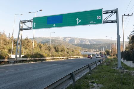 empty highway road signの写真素材