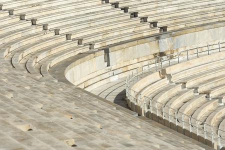 marble stairs of panathenaic stadiumの写真素材