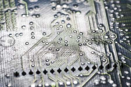 microchips and circuits on a board