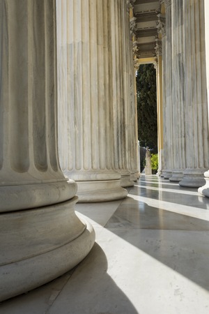 marble columns of zapio building in athens