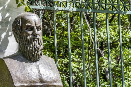 Bust of tragic poet Aeschylus in Athens, Greece