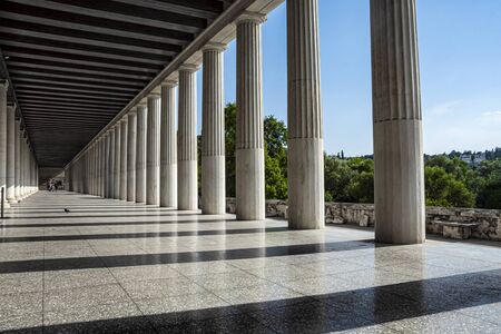 Row of Marble columns in Athens, Greeceの写真素材