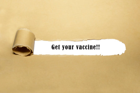 printed quote about vaccination of the peopleの写真素材
