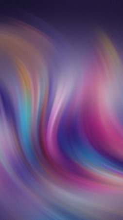 Swirling abstract background with vibrant purple blue pink and yellow color gradientsの写真素材
