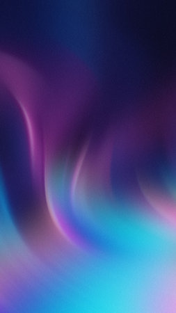 Abstract background with swirling gradients of deep blue purple and bright cyan lightの写真素材