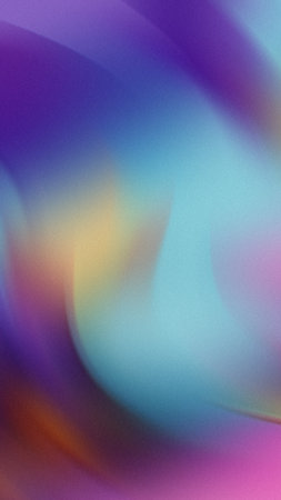 Swirling abstract background with soft gradients of purple blue teal yellow and pink huesの写真素材