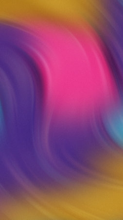 Vibrant swirling abstract background with smooth gradients of pink purple yellow and blueの写真素材
