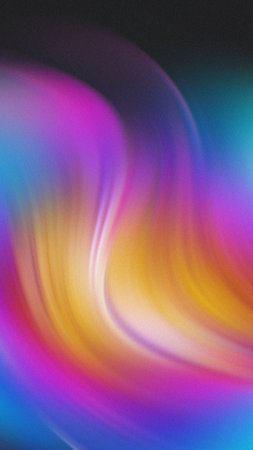 Swirling abstract gradient with vibrant pink purple yellow and blue colorsの写真素材