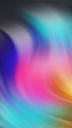 Smooth abstract gradient with swirling bands of pink blue teal and orange colorsの写真素材