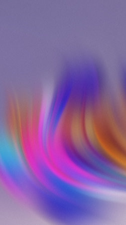 Soft pastel purple background with swirling abstract bands of pink blue and orangeの写真素材