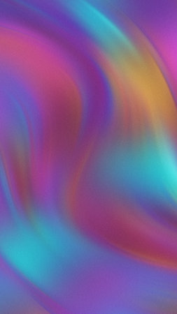 Swirling abstract gradient of purple pink blue and yellow hues with subtle textureの写真素材