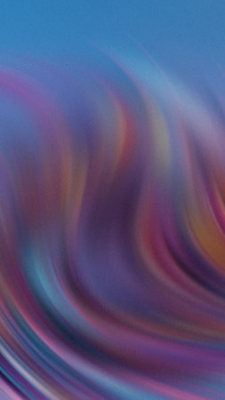 Swirling abstract pattern of purple blue pink and orange colors blending smoothly.の写真素材