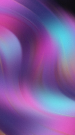 Abstract swirling gradient of pink purple and teal colors with subtle grain textureの写真素材