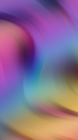 Swirling abstract gradient with vibrant purple pink blue yellow and green colorsの写真素材