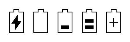 Battery icon. battery charge level, battery Charging icon. Suitable for Web Page, Mobile App, UI, UX design.のイラスト素材