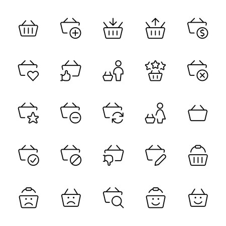 Shopping basket icon, online shopping, cart, vector icons. Flat vector icon for apps, ui and websites.のイラスト素材
