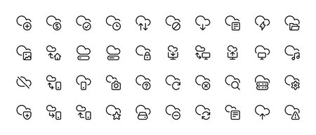 Weather icon, Weather forecast, Clouds icon set. cloudy day, sunny day, flat vector icon and illustration, graphic, editable stroke. Suitable for website design, logo, appのイラスト素材