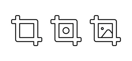 crop tool icon, Editable Stroke. and Suitable for Web Page, Mobile App, UI, UX. vectorのイラスト素材